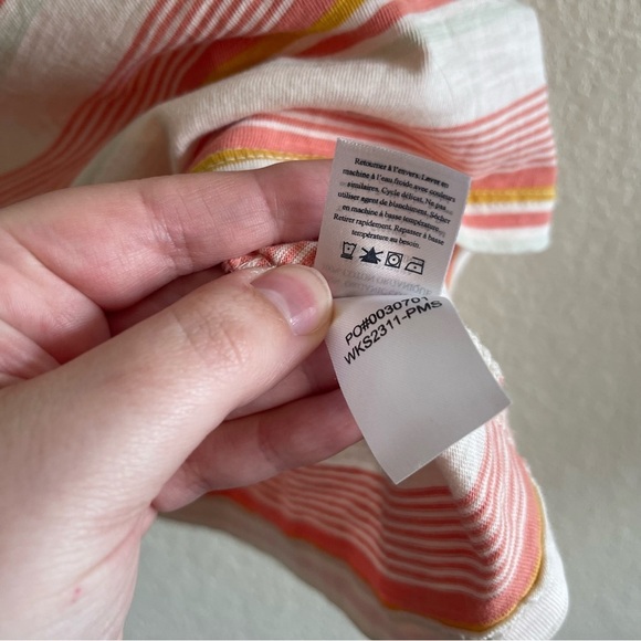 Faherty Sunwashed Striped Crew Tee Persimmon Stripe Short Sleeve Womens Size XL - Picture 7 of 7